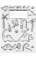 Dinosaur Primary Story Journal: Dotted Midline and Picture Space, Write and Draw Book for Grades K-2, 100 Story Pages