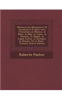 Memorie Sui Monumenti Di Antichita E Di Belle Arti