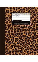 Leopard Print Composition Notebook: College Ruled Writer's Notebook for School / Teacher / Office / Student [ Perfect Bound * Large ]: (English)
