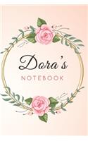DORA'S Customized Floral Notebook / Journal 6x9 Ruled Lined 120 Pages School Degree Student Graduation university
