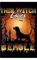 This Witch Loves Beagle: Halloween Funny This Witch Loves Beagle Dog Costume Journal/Notebook Blank Lined Ruled 6x9 100 Pages