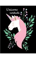 Unicorns notebook: Unicorn Notebook (Composition Book Journal) (8.5 x 11 Large)