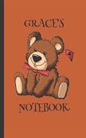 Grace's Notebook: Girls Gifts: Cute Cuddly Teddy Journal