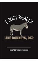 I Just Really Like Donkeys, Ok? Composition Notebook