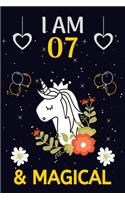 I Am 07 & Magical: Happy Magical 7th Birthday Notebook & Sketchbook Journal for 7 Year old Girls and Boys, 100 Pages, 6x9 Unique Birthday Diary, blank ... Birthday gif