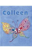 Colleen: Personalised 150 lined pages journal - Bold Splatter Butterfly Notebook - Journals for Women & Girls - Personalised Gift - 8 x 10 Inches