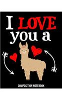Composition Notebook: Cute Llama Composition Notebook Back to School 7.5 x 9.25 Inches 100 College Ruled Pages Alpaca Kids Gift Boys Girls