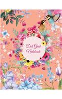 Dot Grid Notebook: Cute Colorful Flowers, 8.5" X 11" Dot Grid Sketchbook Journal, Daily Notebook to Write In, Dotted Journal