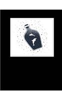 Notebook: Blank Notebook with Dolphins and Bottle Double Exposure Design, Make it Your Journal or School Notebook, 8.5" x 11", 150 Blank Pages, Glossy Cover(Double Exposure)