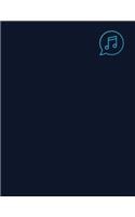 Music Composition Notebook: 120 Pages (8.5 X 11) Dark