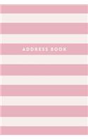 Address Book: Pink Stripes, 6"x9", 130 Pages