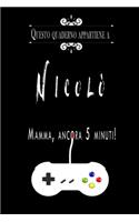 Questo quaderno appartiene a Nicolò: Quaderno Con Nome - Con oltre 100 Nomi Femminili e Maschili - Quaderno Classico Pagina a Righe, 110 pagine, Dimensione Large 15.24 x 22.86 cm (6 x 9