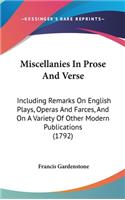 Miscellanies In Prose And Verse