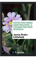 Notes for Forge Shop Practice