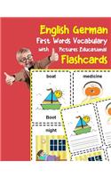 English German First Words Vocabulary with Pictures Educational Flashcards