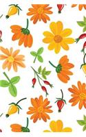 Autumn Flowers Pattern Notebook Journal: Creative Autumn Season Notebook 110 Lined Pages