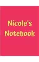 Nicole's Notebook: Pink Cover, College Ruled, 100 Sheets, 8.5" x 11" (Letter Size), White Paper