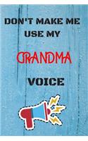DON'T MAKE ME USE MY Grandma VOICE, Funny Grandma Notebook Gift