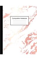 Composition Notebook: Trendy White Marble and Rose Gold - 100 Wide Ruled Pages - 8.5 x 11 - Journal for Children, Kids, Girls, Teens And Women (School Essentials)