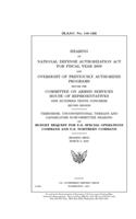 Hearing on National Defense Authorization Act for Fiscal Year 2009 and oversight of previously authorized programs