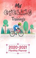 My Cycling Training's - Monthly Planner - Diary Training Journal - Notebook - 120 pages - Cool Interior With Calendar