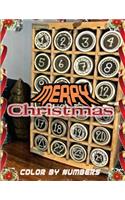 Merry Christmas Color By Numbers: a beautiful colouring book with Christmas designs on a black background, for gloriously vivid colours