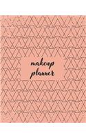 Makeup Planner: Face Chart Workbook for Planning and Practicing Makeup/Personal and Professional Fancy Peach/Nude with Textured Design