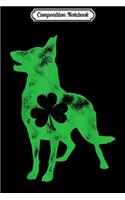 Composition Notebook: German Shepherd St Patricks Day Men Dog Shamrock Journal/Notebook Blank Lined Ruled 6x9 100 Pages