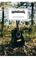 Notebook: Acoustic Guitar in the Sun Notebook - Beautiful 100-Page College-Ruled Work Book to Write in - Stylish 6 X 9 Lined Journal (Music Notebooks)