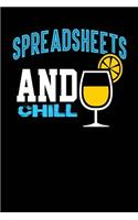 Spreadsheets and Chill: Black, Yellow & Blue Design, Blank College Ruled Line Paper Journal Notebook for Accountants and Their Families. (Bookkeeping and Tax Season 6 x 9 i