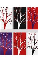 Artistic Bare Winter Trees Snowflakes School Composition Books 130 Pages: (Christmas Season Winter Holiday Composition Books Notebooks)