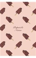 Popsicle Notes: 6"x9" Notebook Watercolor Texture Design Popsicle Ice Cream Pattern Cover. 108 Blank Lined Pages Matte Softcover Note Book Journal