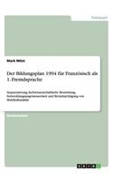 Der Bildungsplan 1994 für Französisch als 1. Fremdsprache