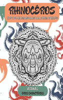 Kits de coloriage Mandala pour adultes - Gros caractères - Animal - Rhinocéros