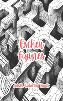 Escher Figures Adult Coloring Book Grayscale Images By TaylorStonelyArt