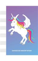 Blank Music Sheet Manuscript Notebook: For composing new songs, music theory note-taking, and practicing note recognition Unicorn rainbow mane