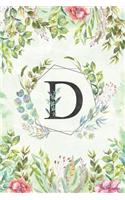 D - Monogrammed Floral Journal