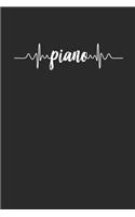 Piano Heartbeat: Small Lined Notebook - Music Instrument Gift For Keyboardist