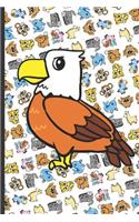 Eagle And Friends Notebook: Cute Animal Party Pattern Design of Fun and Cute Animals on Cover, Lined Paper Note Book For Girls or Boys To Draw, Sketch & Crayon or Color (Kids T