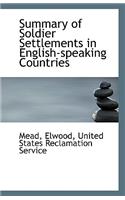 Summary of Soldier Settlements in English-Speaking Countries