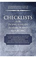 Checklists for Doing Library Research and Reporting