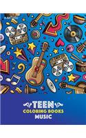 Teen Coloring Books: Music: Detailed Designs Of Guitars, Violins, Drums And More, Stress Relief Patterns, Coloring Book For Older Girls, Boys & Teenagers, Teens, Tweens,