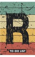 R To-Do List: Task Writing & Note Taking Rounded To-Do List / Notebook Gift, 120 Pages, 6x9, Retro Vintage Background Cover, Matte Finish