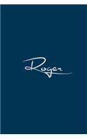Roger: notebook with the name on the cover, notebook for notes, Journaling