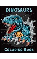 Dinosaurs Coloring Book: Adult Coloring Book With Dinosaur Illustrations for Relaxation and Stress Relief