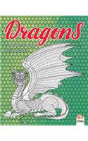 Dragons: Livre de Coloriage pour Adultes (Mandalas) - Anti-stress - 24 illustrations à colorier(2 Dragons & Dinosaures)