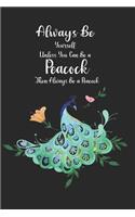 Always Be Yourself Unless You Can Be a Peacock Then Always Be a Peacock: Cute Peacock Design Notebook/journal With 120 Lined Pages / Special Gifts for Who Loves Peacocks