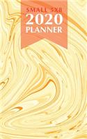 Small 5x8 2020 Planner: Yellow Marble Weekly, Monthly & Yearly Planner Jan 1, 2020 - Dec 31, 2020 A Year at A Glance - Inspirational Quotes - Daily To Do's - Weekly View - 