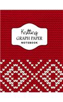 Knitting Graph Paper Notebook: Red Pattern Blank Knitting Graph Paper Notebook Journal 4:5 Ratio Large (8.5 x 11) Asymmetric Book for Knit Designs Projects Knitter Gifts(Knitting Graph Notebooks)