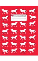 Unicorn Composition Notebook: Neon Red Wide Ruled, Student Teachers School Kids, 100 Pages, 7.44x9.69, Writing Journal